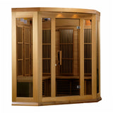 Maxxus 3-Person Corner Near Zero EMF (Under 2MG) FAR Infrared Sauna (Canadian Red Cedar)