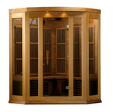 Maxxus 3-Person Corner Near Zero EMF (Under 2MG) FAR Infrared Sauna (Canadian Red Cedar)