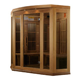 Maxxus 3-Person Corner Near Zero EMF (Under 2MG) FAR Infrared Sauna (Canadian Red Cedar)