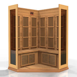 Maxxus 3-Person Corner Near Zero EMF (Under 2MG) FAR Infrared Sauna (Canadian Red Cedar)